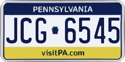 PA license plate JCG6545