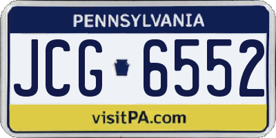 PA license plate JCG6552