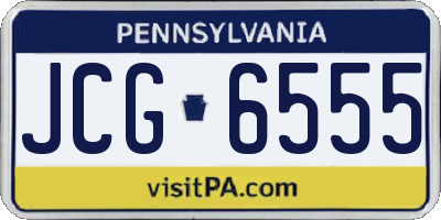 PA license plate JCG6555