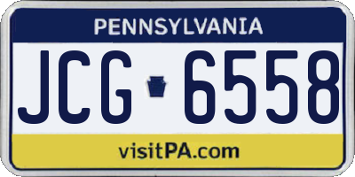 PA license plate JCG6558