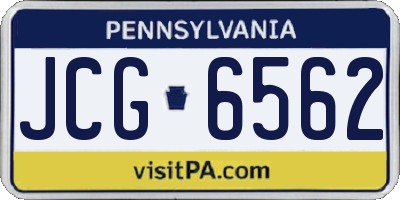 PA license plate JCG6562