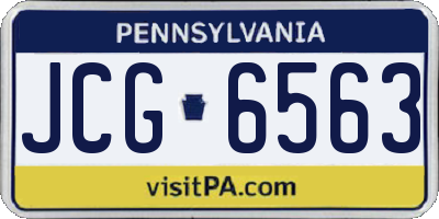 PA license plate JCG6563