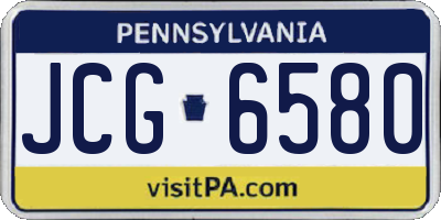 PA license plate JCG6580