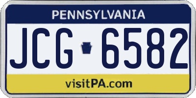 PA license plate JCG6582
