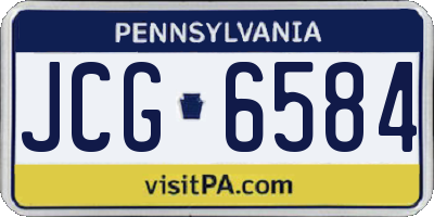 PA license plate JCG6584
