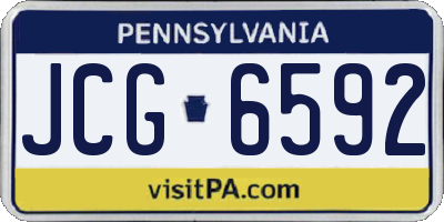 PA license plate JCG6592