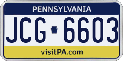 PA license plate JCG6603