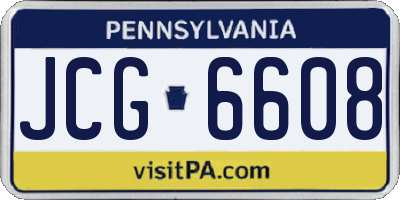 PA license plate JCG6608