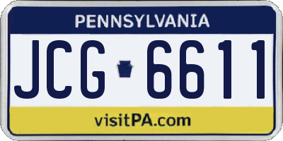 PA license plate JCG6611