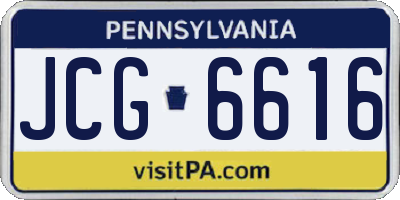 PA license plate JCG6616