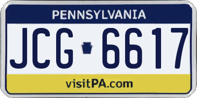 PA license plate JCG6617