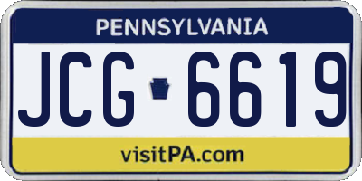PA license plate JCG6619