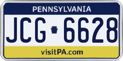 PA license plate JCG6628