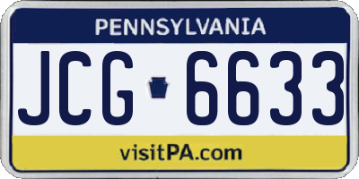 PA license plate JCG6633