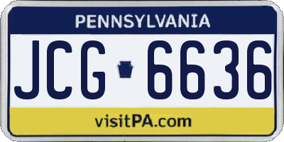 PA license plate JCG6636