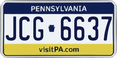 PA license plate JCG6637