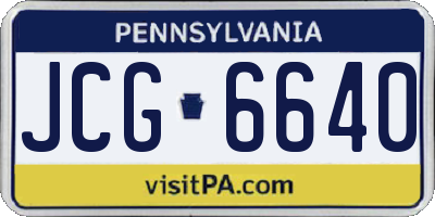 PA license plate JCG6640