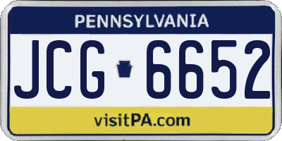 PA license plate JCG6652
