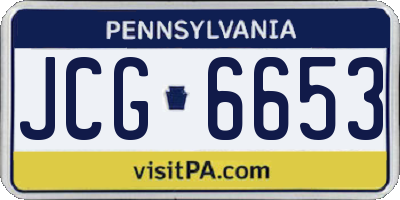 PA license plate JCG6653