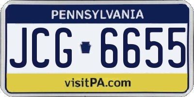 PA license plate JCG6655