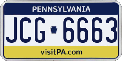 PA license plate JCG6663
