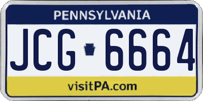 PA license plate JCG6664
