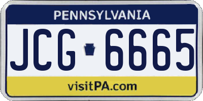 PA license plate JCG6665