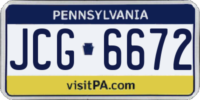 PA license plate JCG6672