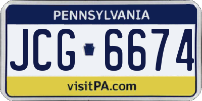 PA license plate JCG6674