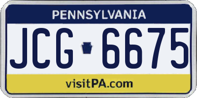 PA license plate JCG6675