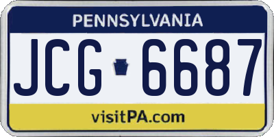 PA license plate JCG6687