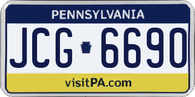PA license plate JCG6690