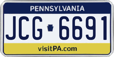 PA license plate JCG6691