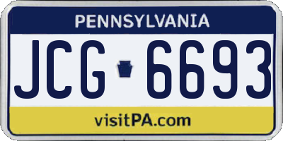PA license plate JCG6693