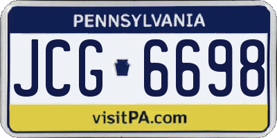 PA license plate JCG6698