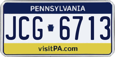 PA license plate JCG6713