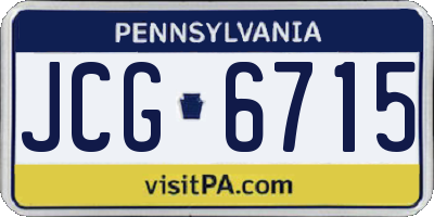 PA license plate JCG6715
