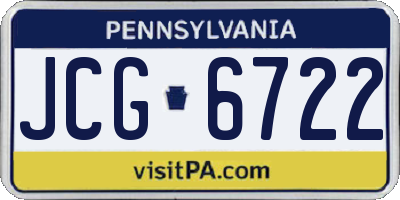PA license plate JCG6722