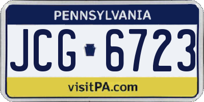 PA license plate JCG6723