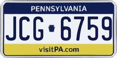 PA license plate JCG6759