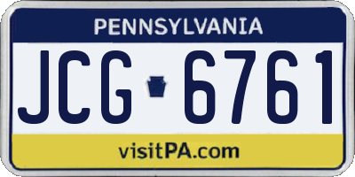 PA license plate JCG6761