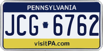 PA license plate JCG6762