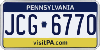 PA license plate JCG6770
