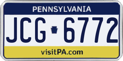 PA license plate JCG6772