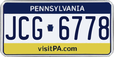 PA license plate JCG6778
