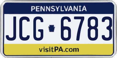 PA license plate JCG6783