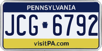 PA license plate JCG6792