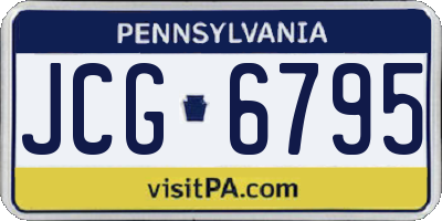 PA license plate JCG6795