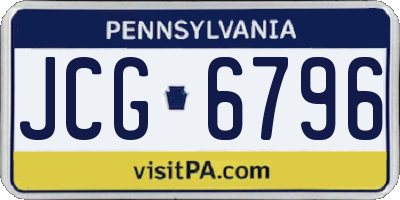 PA license plate JCG6796