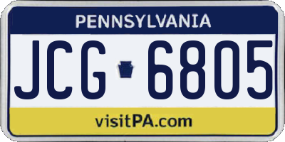 PA license plate JCG6805